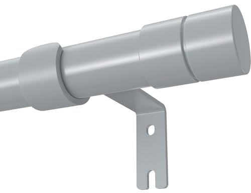 WELDUN Curtain Poles for Window, Metal Extendable Curtain Poles 81 to 159 cm, Heavy Duty Curtain Rod Set for Eyelet Curtains Φ20mm, Grey