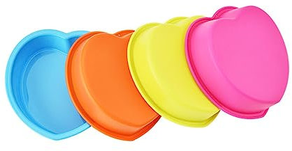 HOLIDYOYO Heart Shaped Cake Mold Set of 2 Random Color Silicone Fondant Chocolate Moulds for Creative Baking for Home Bakery and Dessert Decoration