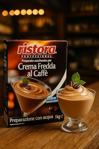 Preparato Per Crema Fredda Al Caffè 1kg – Dessert Cremoso Da Bar Da Servire Freddo Al Cucchiaio, Senza Glutine, Senza Grassi Idrogenati, Facile Da Preparare Con Acqua – Gusto Intenso E Vellutato