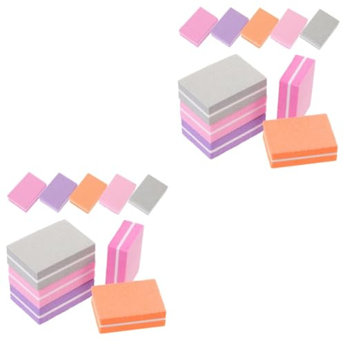 BESTYASH 2 Series Lima De Uñas Bloquear Clavo Lijado Cutícula Buffer Bloque De Tampón De Uñas Limas De Manicura Bloques De Búfer De Uñas Pulidor De Uñas Esponja 100 Piezas*2
