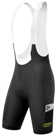 INBIKE Bibs Shorts Culotte Ciclismo Hombres Pantalones Cortos de Bicicleta con Protección Solar UPF50+ con Gel Acolchado y Bolsillo Transpirable Ropa Interior de Biciclet MTB Negro XL