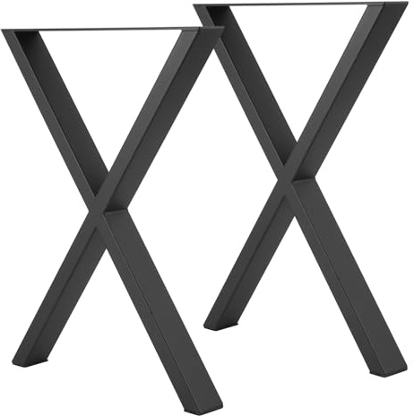 2 PzGambe per Tavolo 40 cm Altezza, Gambe Tavolo Ferro, Gambe per Tavolini da Caffè in Metallo a Forma di X, Piedini per Mobili, Tavoli Soggiorno, Scrivania, Panca, Colazione, Banco da Lavoro