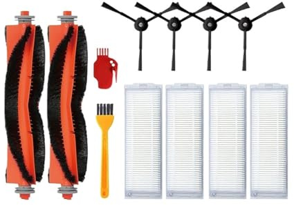 Main Side Brush & HEPA Filter Spare Parts, Compatible With XiaoMi Mi Robot Vacuum Mop 2 Lite/2 Pro/MJSTL/MJST1SHW Accessories(Set 8)