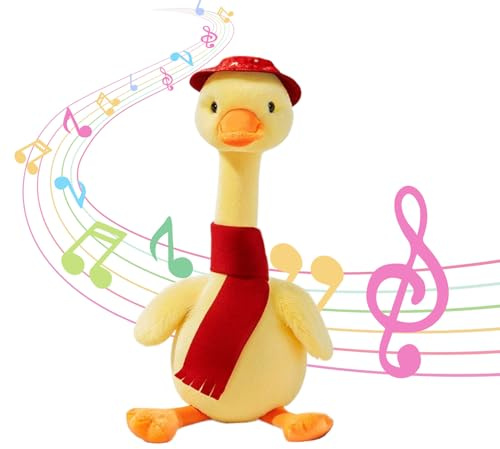 Dayysiuy Talking Duck Toy - Safe Animal Sensory Game - Cuddle Duck Soother Plush Toy,for Family Friends Kids Baby Boy Girl Home