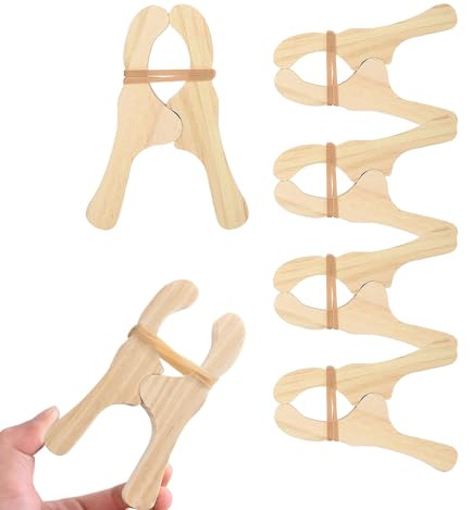 Wooden Clothes Pegs, Pack of 6 Robust Wooden Household Items - Large Clothes Pegs for Tent Towel Shower Home Bathroom Craft Classroom Fabric Christmas Drying