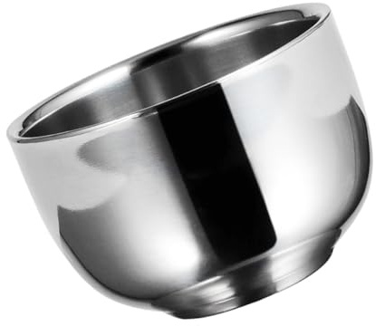 INOOMP Bol à Raser pour Hommes en Acier Inoxydable Surface Épaisse et Lisse, Bol à Mousse pour Barbe, Usage Domestique et Professionnel