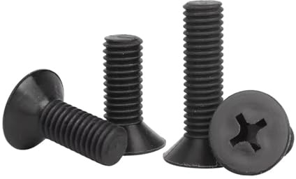 50 Stück schwarze Nylon-Senkkopfschrauben M2,5 M3 M4 M5 M6 M8 Kunststoff-Phillips-Senkkopfschrauben, Länge 4 mm–40 mm(M3X5)