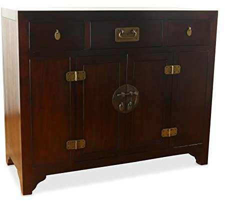 livasia Chinesischer Hochzeitsschrank – 110x45x90cm – Chinesische Kommode aus Mahagoni | Sideboard Asiatisch | Highboard der Marke Asia Wohnstudio | Massivholzkommode (Handarbeit)