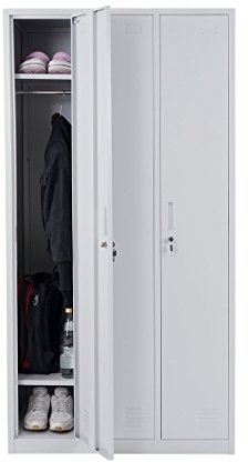 Schließfach Boston T829, Spind Wertfachschrank Schließfachschrank, Metall 3 Fächer - grau