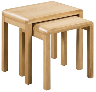 Julian Bowen Curve Oak Nest Of 2 Tables - Nesting