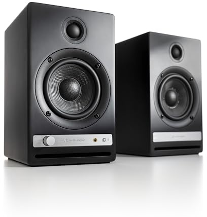 Audioengine Haut-Parleur sans Fil HD4 Bluetooth | Haut-parleurs d’étagère, Système de Musique Domestique aptX HD, Stéréo amplifiée 120 W