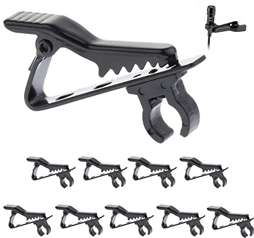 Hezhou 10 Pcs Pince à Cravate Agrafe Amovible Micro-Cravate pour Microphone Mini Clip De Microphone Clip De Microphone De Rechange Clip De Support De Microphone Fixe Convient pour fil de 3,5 mm