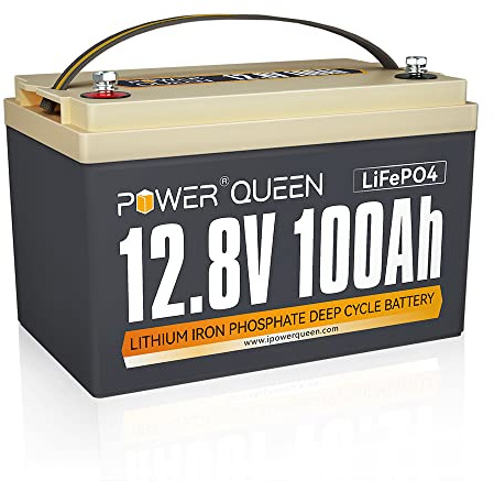 Power Queen LiFePO4 12V 100Ah Lithium Batterie für Wohnmobile | Group 31, 100A BMS, 4000+ Zyklen, IP65, Perfekter Ersatz für Blei-Säure-Batterien, für Trollingmotor, Solarenergie
