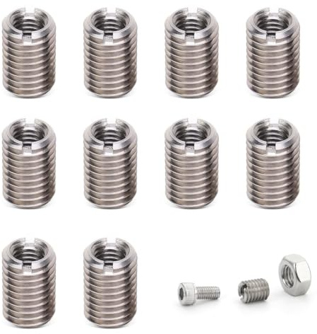 Reduziermutter, 10 Stück 18mm M8 Innengewinde M12 Außengewinde Gewinde Umrüstung Reduziermutter Rostfreier Stahl Hülse Reduzierstück Reparatur mit Gewinde Einsatzmutter Hardware für Fertigungsbereiche