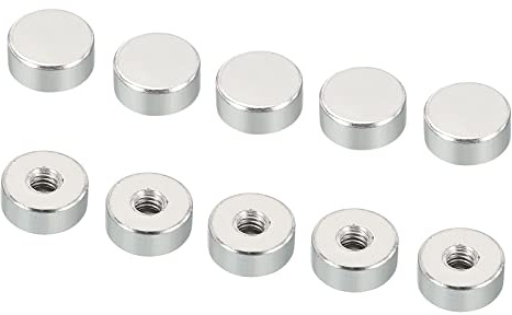 PATIKIL M4 10Pack Hutmutter Zylindermutter Schraube Huteinsatz Schraube Deckel Flach Innengewinde Hardware Steckverbinder Leuchtmittel Silberton