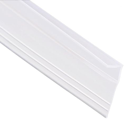 TA-VIGOR Frameless Shower Door Bottom Seal Strip, 20mm Drip Rail - 8mm Glass x 2000mm Length F-Type Glass Shower Screen Door Sweep Silicone for Shower Door Seal