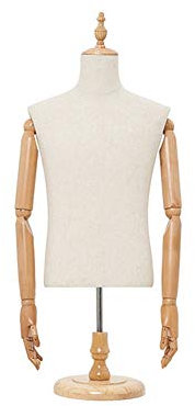 Manichino Modello Manichino Maschile (Con Le Braccia), Vetrina Tavolo Manichini Torso Corpo Busti, Abbigliamento Abito Forma Espositore Completo da Lavoro, Altezza Regolabile (Colore : Marrone, Taglia
