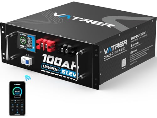VATRER POWER 48V 100Ah LiFePO4 Rack-Batterie | Touch-Display · Bluetooth APP · 100A Smart BMS · 5000+ Zyklen · Für Heimspeicher, Solaranlagen & Off-Grid-Systeme