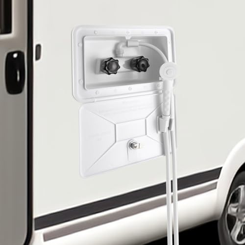 vinnyooc RV Dusche Wohnmobilduschen RV Außendusche Box Wohnmobile Wohnmobi Zubehör mit Heiß Kalt Schalter Duschkopf mit Schloss für Marine Wohnmobil Camper Caravan