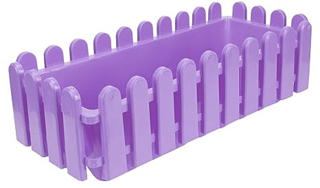 INOOMP Maceta Rectangular de Plástico para Valla Contenedor de Flores para Plantas Verdes y Suculentas Maceta de Jardín
