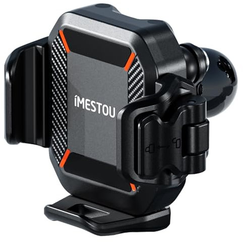 iMESTOU Soporte Movil Moto Antivibración, Soporte de Teléfono de Bola de 25MM Adecuado para Teléfonos de 5.2-7.2 de Grosor hasta 15mm de Grosor para RAM B/iMESOTU... Brazos de 1 Double Socker