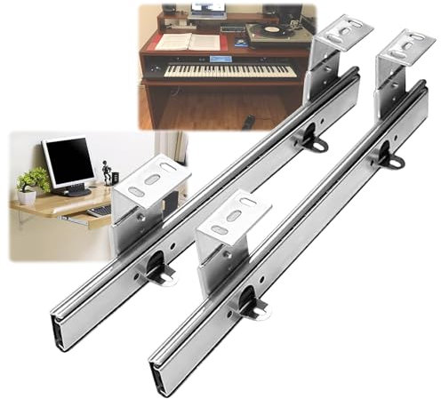 Schubladenschienen 30 cm 35 cm 40 cm Führungen für Computertastaturablagen, Gleitschiene zur Installation unter dem Schreibtisch, Teleskopschiene aus Metall und Stahl, 1 Paar, strapazierfähi