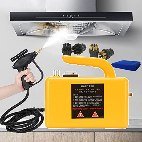 RV Air Conditioner,2600w Handheld Steam Cleaner,3.5 Bar High Temperature Cleaning Machine With 2.5m Steam Pipe/Wet&Dry Adjustable/2 Brushes/2 Copper Brushes-For Cooker Hood,S