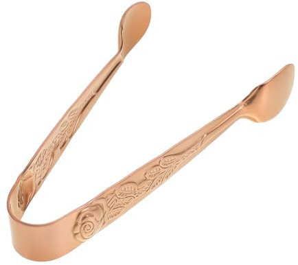 EXHUMKY Edelstahl Eiswürfel Zange Für Zuckerwürfel Und Desserts Multifunktionale Servierzange Im Eleganten Roségold Design Für Zuhause Und Partys