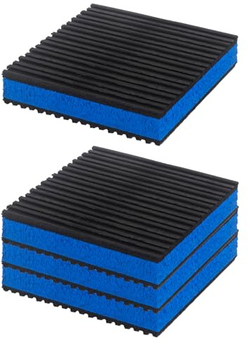 QDOCURO 4Pcs Anti Vibration Pads 4'' X 4'' X 7/8 Sound Isolation Ribbed Rubber Mats with EVA Center, Heavy Duty Blue EVA Pad for Air Conditioner,Compressors,HVAC,Treadmills etc
