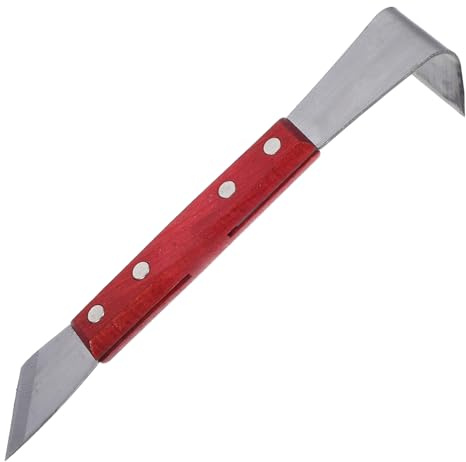 BESTonZON Raschiatore per Corteccia Alberi da Frutto in Acciaio Doppia Testa, Strumento da Giardino Portatile per Diserbo e Innesto, per Lavori All'aperto Colore Casuale