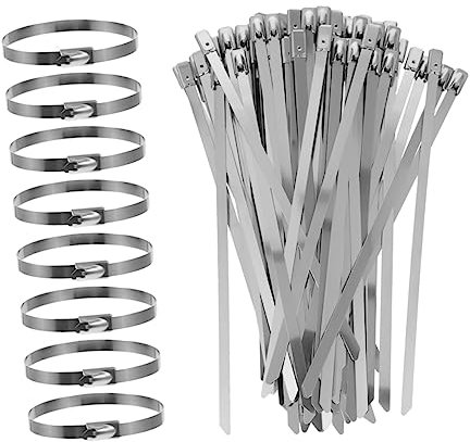 SHINEOFI 100pezzi Fascette Stringicavo in Fascette Per Impieghi Gravosi Per Legare e Fili Resistenti Intemperie e Durevoli Per Costruire Pollai Legare Modificare Scarichi e Applicazioni