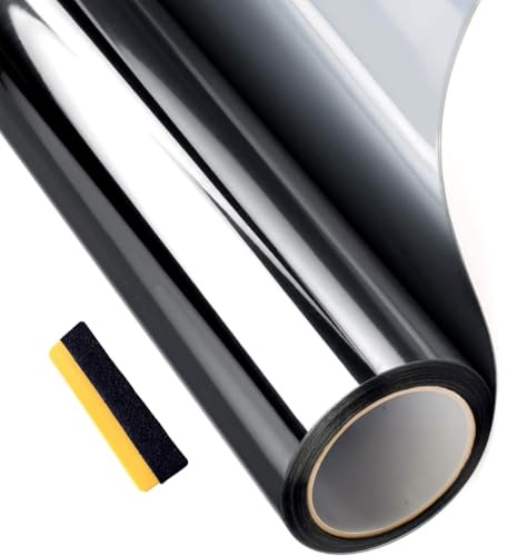 Láminas de tintado de ventanas de coche de nano-carbono de calidad profesional, tamaño grande, pequeña, antiarañazos, antideslumbrante, termoformada para ventanas de casa (5 %-NEGRO, 30 x
