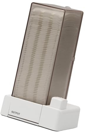 1. Distributeur de coton automatique mural avec autocollants adhésifs, boîte de rangement pour produits cosmétiques économiseur d'espace, comprend 50 tampons tactiles, organisateur de cosmétiques
