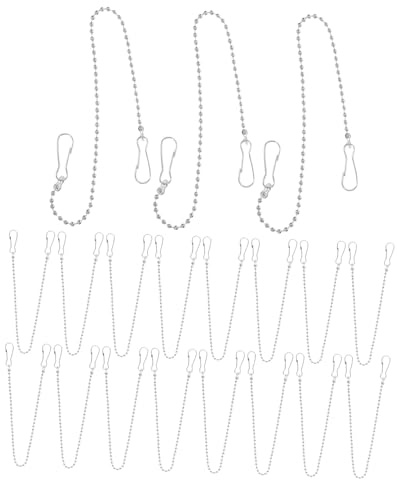 SOLUSTRE 24 Stück Edelstahl Aufhängekette mit Hakenclips Deko Aufhänger für Pflanzen Schilder und Laternen Stabil für Innen und Außenbereich | 28 Cm Länge, für Vogelhäuser und Blumentöpfe, Passend zu Halloween und Weihnachten