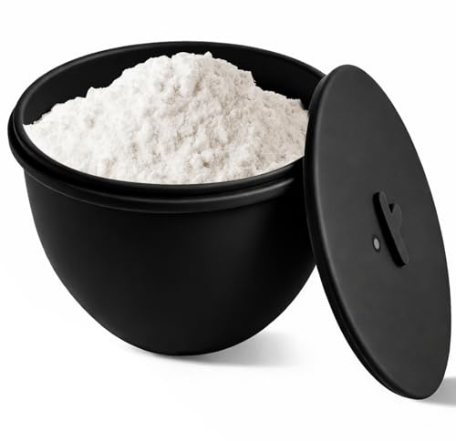 Silikoneinsatz mit Deckel– kompatibel mit KitchenAid/Kitchen Aid Schüssel/Rührschüssel 4,8 L (5 Qt), Schwarz, Rührschüssel mit Deckel, Teigschüssel-Einlage,Schüssel-Einsatz (Liner)