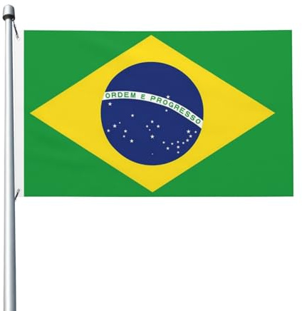 Bandera de Brasil, 90 x 150 cm, resistente a la decoloración, para exteriores, interiores, casas, jardines y patios.