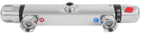 Duschthermostat, Duscharmatur mit Thermostat, Mischbatterie Dusche Thermostat, 38℃ Thermostatisches Ventil, Messing Einstellbare 130-170mm Ventil Nach unten Wasserauslasses, 288cm, für Badezimmer