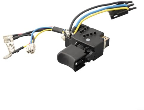 Interruptor de repuesto para herramienta eléctrica 650724-4/6506824 compatible con taladros y destornilladores de martillo DHP448, DHP458, DDF448, BHP448, BHP458 Series para una fiabilidad