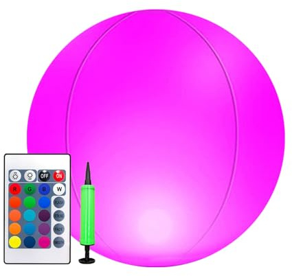Ballons De Plage Lumineux - Jouets Gonflables Pour Bassin Avec Lumières LED | Jeux Flottants Avec Télécommande, Boules De Piscine Luminescentes, Boules LED De - Adultes Et Familles En Extérieur