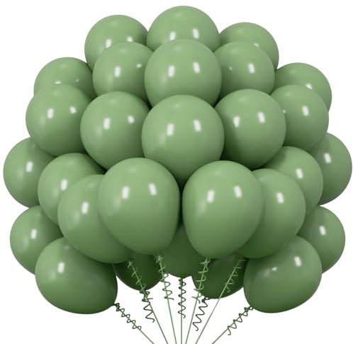 Luftballons Grün, 62 Stück Luftballons Geburtstag Salbeigrün | Grüne Luftballons, Salbeigrüne Luftballons, Helium Ballons Olivgrün für Geburtstag Baby Shower Dschungel Babyparty Hochzeit