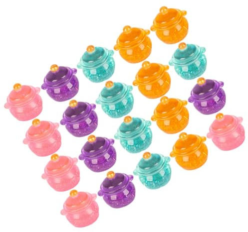 Veemoon Lot de 20 Mini-casseroles de Simulation en Résine Multicolore, Mini-ustensiles Éducatifs pour Maison de Poupée, Accessoires Décoratifs Cuisine Miniature pour Jeu Couleur Aléatoire