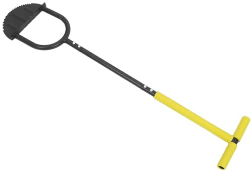 jojofuny Herramienta Aireadora Manual con Mango en T y Borde Dentado para Aflojar Tierra Dura, Cultivador de Césped Resistente y Ergonómico para Jardinería en Huertos y Patios, Uso Todo