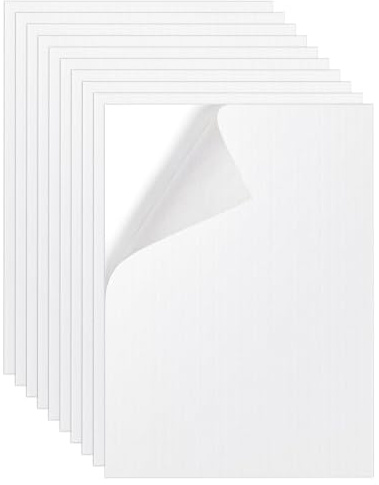 Ganwavo 10 Fogli A4 (29,7x21cm) Stabilizzatore per Ricamo Autoadesivo Idrosolubile, Carta da Ricamo Stampabile per Motivi Disegnati a Mano, Ricamo a Macchina e a Mano (Stabilizzatori per Ricamo)
