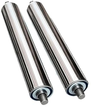 2-pack omotoriserade transportrullar av rostfritt stål | Diameter 25mm/1 inch,L 300mm