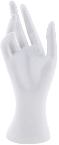SM SunniMix Schaufensterpuppe Hand Modell, Mannequin Handmodell, Schmuck Hand Form Ständer, Hand Schmuck Halterung, Hand Finger Armband Display für Ring Halskette Armbänder, Weiße Rechte Hand