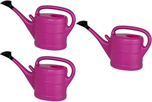 3X Gießkanne 10L LILA + 1x BILDMAGNET! Blumenkanne Kunststoff für groß & klein Garten & Zimmerpflanzen Gießkannen Gieskanne Gieskannen Giesskanne 10 L Liter Watering Can Gieskannen10Liter lr