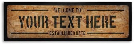 Bang Tidy Clothing Personalised Bar Runner Mat - Novelty Beer Gifts for Home Bars Pubs - OSB Wood