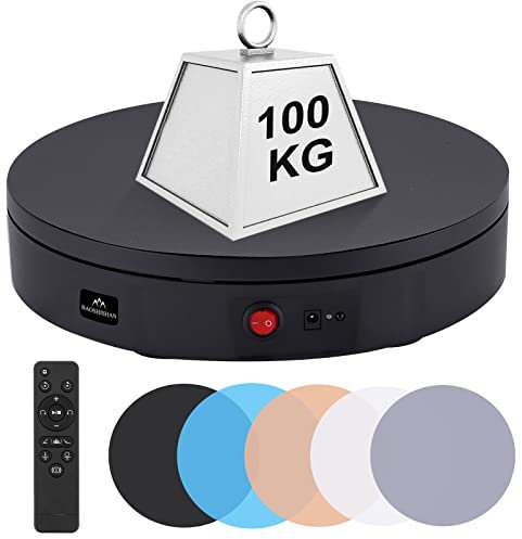 BAOSHISHAN Elektrischer Drehteller 100KG 30CM Elektrische Drehscheibe mit Fernbedienung 360 Grad Drehbarer Plattenteller für Videoaufnahmen