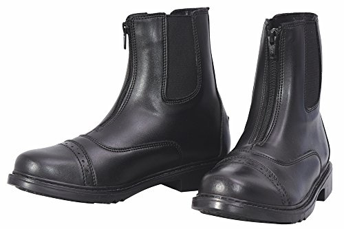 TuffRider Ladies Starter Front Zip Paddock Boots | Durable, Easy to Clean Water-Resistant Horse Riding Boots for Women - Black - 10 - Wide