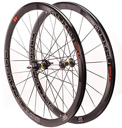 ZFF 700C Vélo De Course Roue 40 Couteau Tube De Carbone Centre Mouche Morte Champ Paire De Roues Pignon Fixe Alliage D'aluminium Jante 40mm Haut (Color : Reflective)